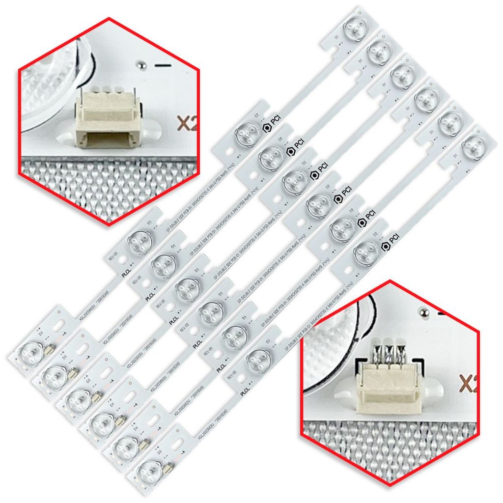 Kit 6 Barras de Led 40L2400 40L5400 Dl3944 Dl4045 Com 4 Leds Original