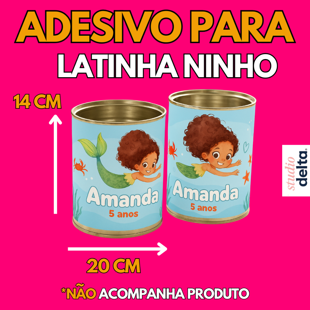Adesivo PERSONALIZADO para Lata de Leite 800g ( Nestogeno, Ninho, Aptamil) *não serve para lata NAN*