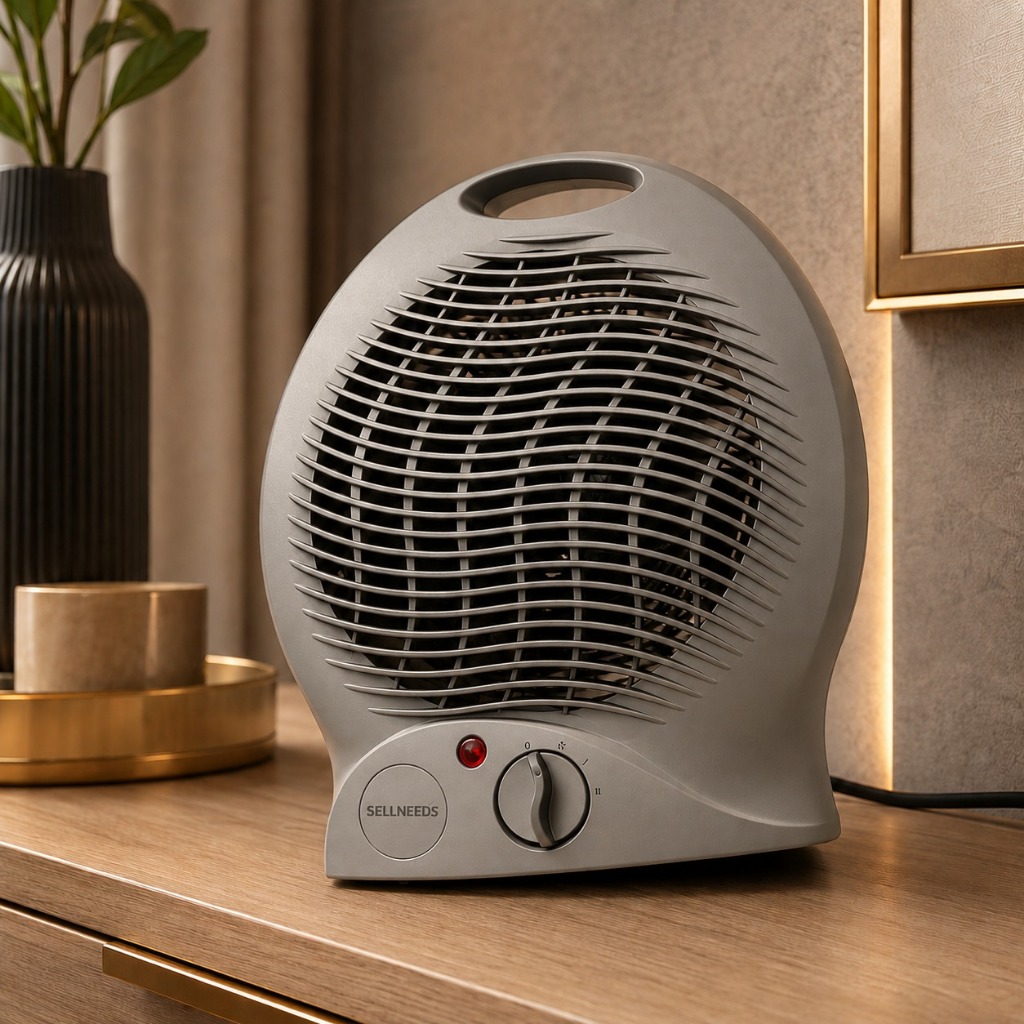 Aquecedor Elétrico Portátil Temperatura 1000W 127V Branco