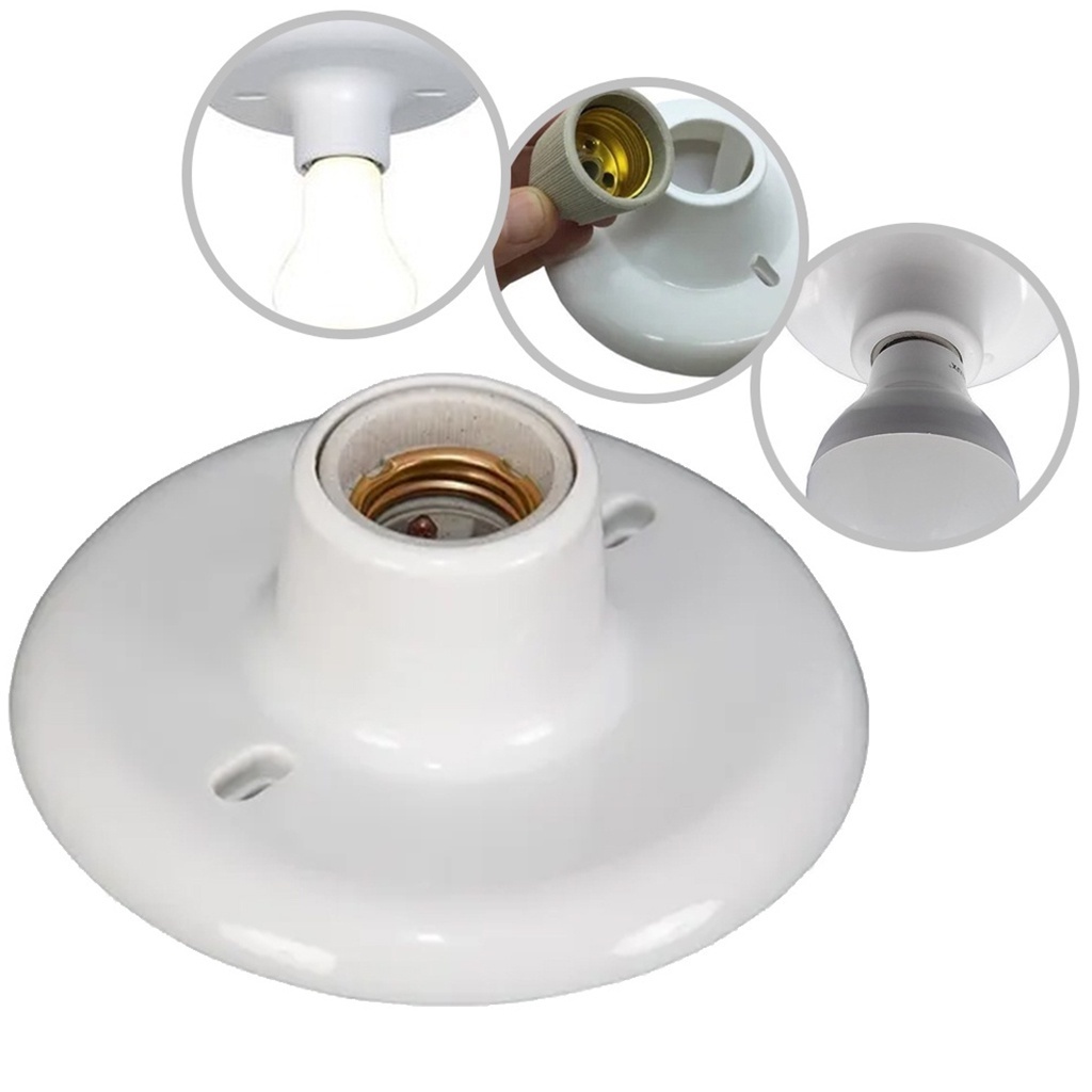 Plafon com Soquete Louça Branco E27 OPL