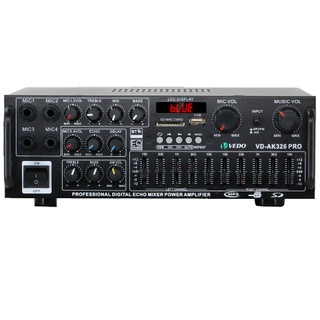VEDO Amplificador De Potência 300W RMS Canal 2.1 Bluetooth Sub 12V 110/220V Com EQ Controle Remoto Para Doméstico Carro