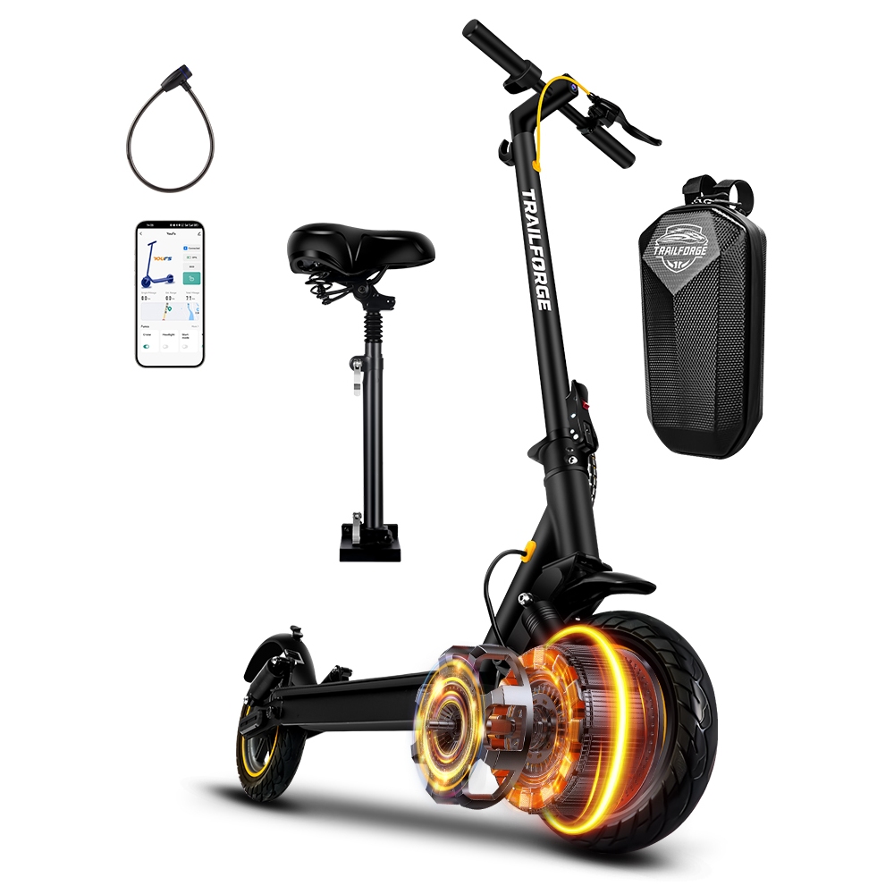 TRAILFORGE Patinete elétrico-T1 800W 40KM/H 12.5AH Alcance máximo de 45km Scooter elétrica