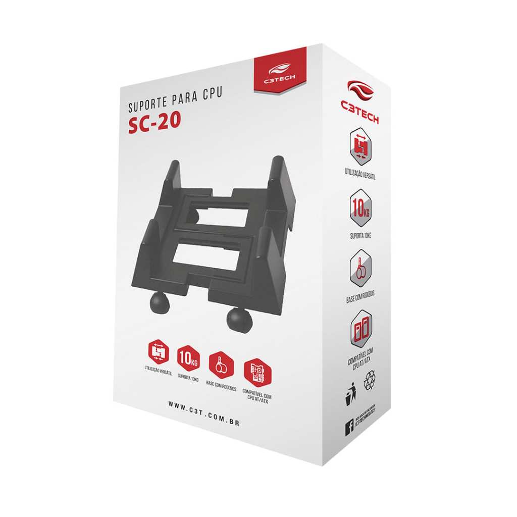 Suporte Para Cpu Computador Carrinho Gabinete Gamer Nobreak Ajustável Rodizio Com Rodinha