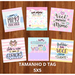 Mini cartões para agradecimento tag mimo cliente tamanho 5x5