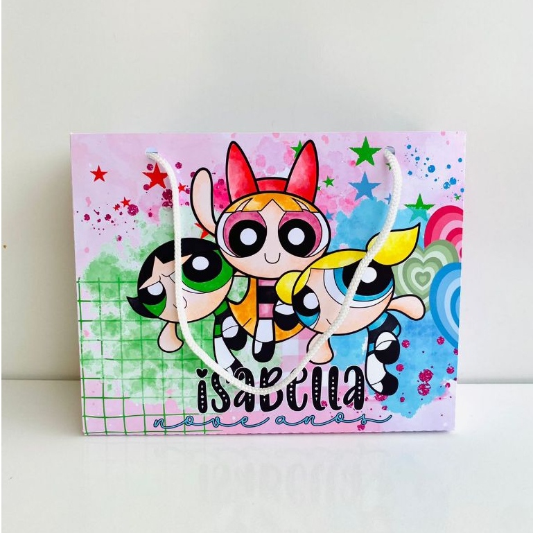 Sacolinha Surpresa G Meninas Super Poderosas Aniversário Presentes 15,5x20x5,7cm