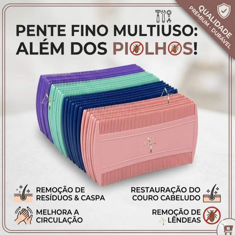 Pente Fino 24 UNID. Remover Caspa Piolho Lêndeas Infantil Adulto Prático Resistente