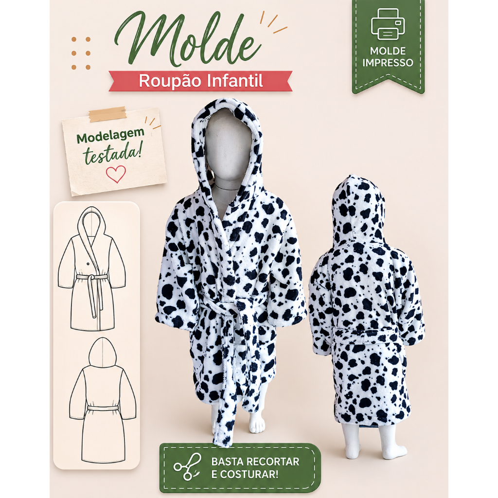 Modelagem hobbe roupão bebê/infantil 5003 em kraft