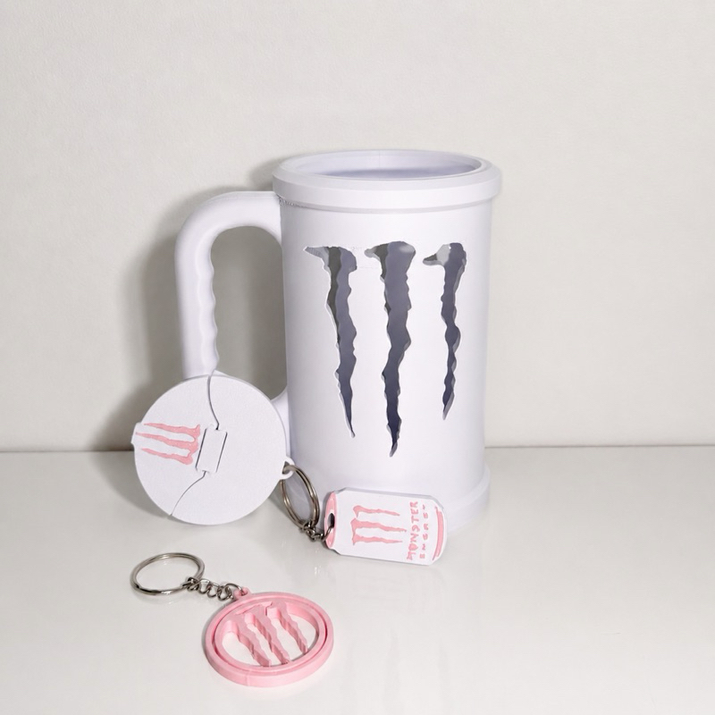 Porta Lata Monster 473ml 3D com 4 Peças | porta lata + Tampa + Abridor + Chaveiro