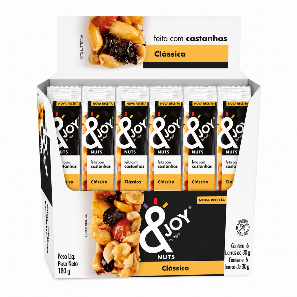 Kit 6 Un Barra De Cereal Joy Mixed Nuts Clássica Agtal Crocante