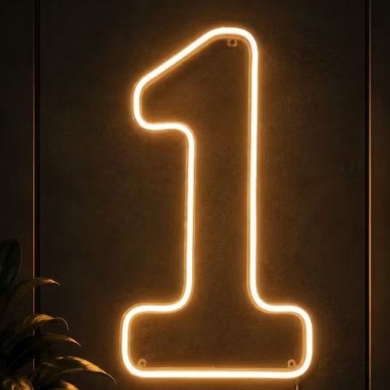 modelo 3 -Número 1 LED Neon 31cm Luminoso,Oferta