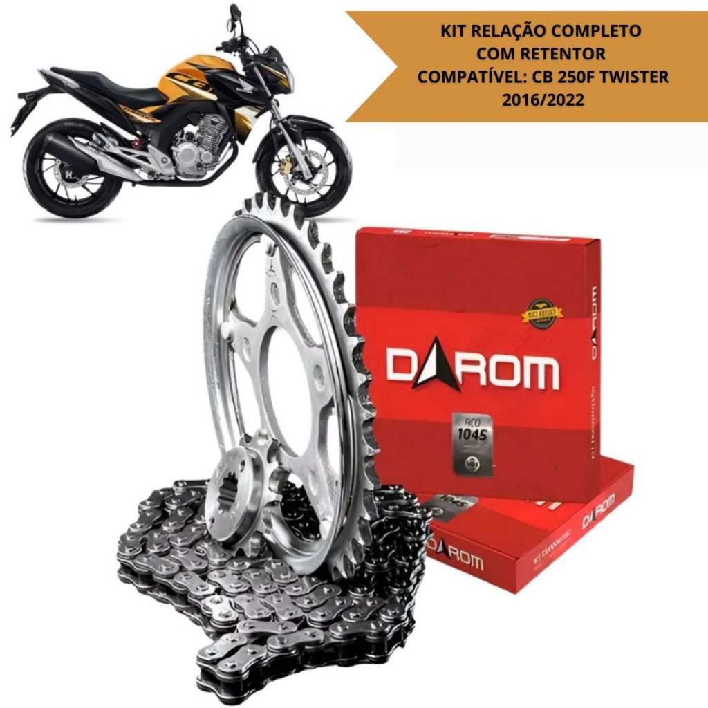 Relação Completa Com Retentor CB 250F TWISTER 2016 2017 2018 2019 2020 2021 e 2022 Padrão Original Moto Honda