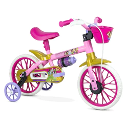 Bicicleta Infantil Aro 12 com Rodinhas e Garrafinha Bicicletinha de Passeio Menino e Menina Nathor