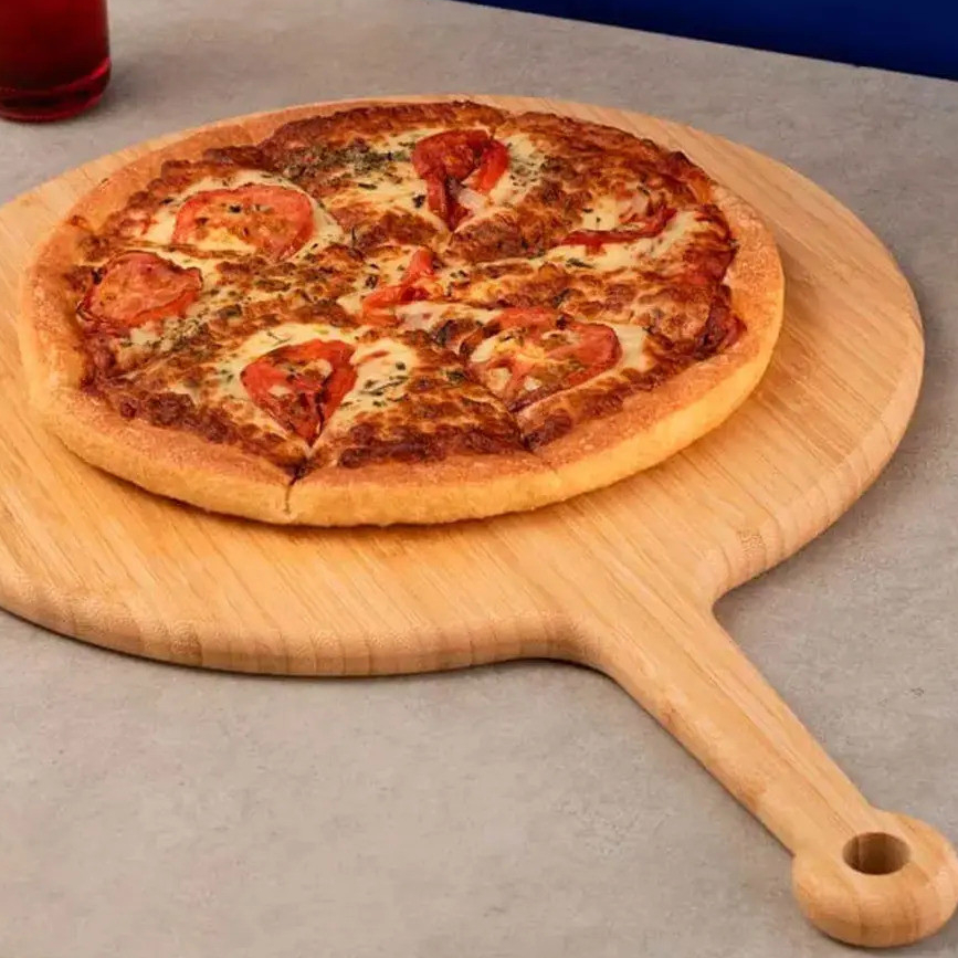 Tábua Redonda De Pizza Bambu 58cm Haüskraft Cozinha Elegante