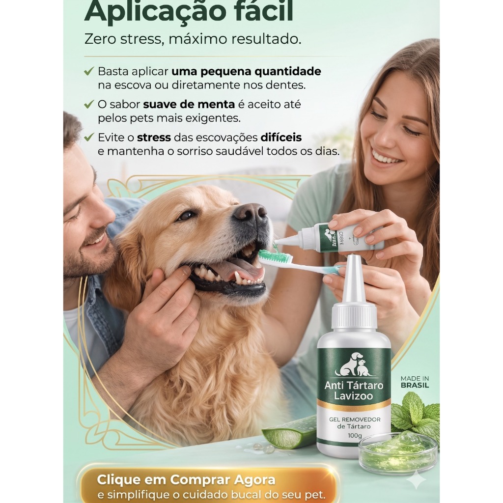 Gel Antitártaro Cães Gatos Lavizoo 100g Remove Placa Mau Hálito Creme Dental Pet — imagem 2 de 2