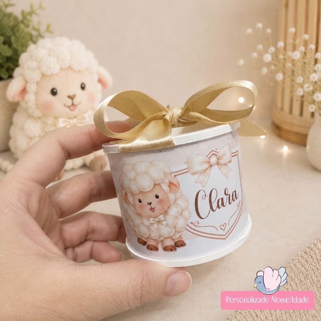 KIT TUBOLATA PERSONALIZADA 5X6-OVELHINHA- VÁRIAS CORES-LEMBRANCINHAS-CHÁ DE BEBE-MATERNIDADE-ANIVERSÁRIO