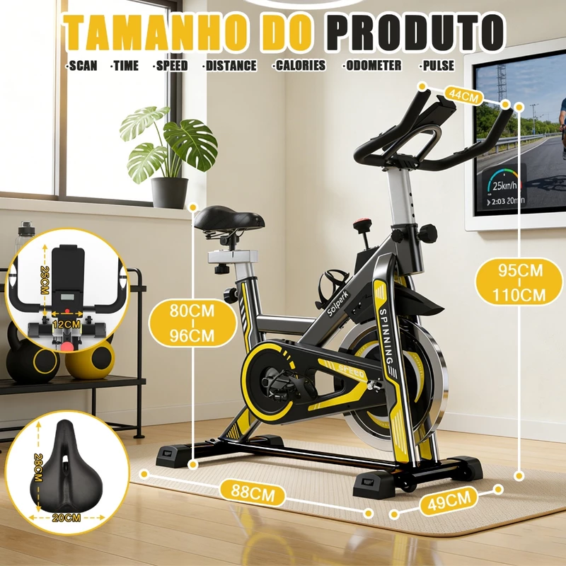Bicicleta Spinning Profissional Ergométrica Silenciosa Indoor Solperk — foto 2