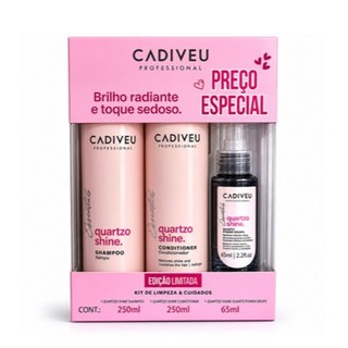 Cadiveu Professional Quartzo Shine KIT de Limpeza Shampoo 250ml + Condicioandor 250ml e Sérum 65ml