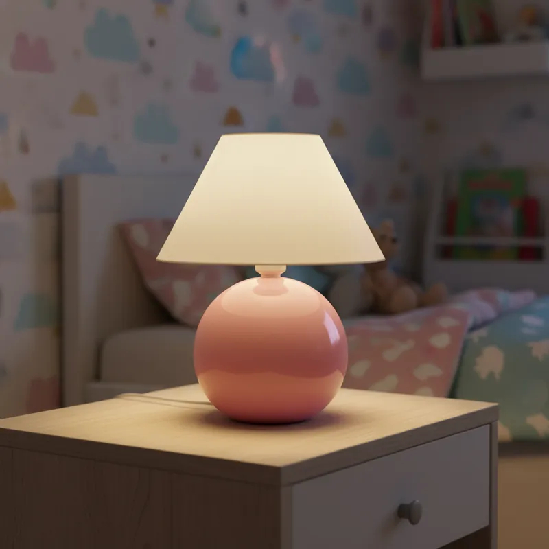 Abajur Bola Grande Feito de Cerâmica Com Cúpula Para Quarto Sala Escritório Varias Cores