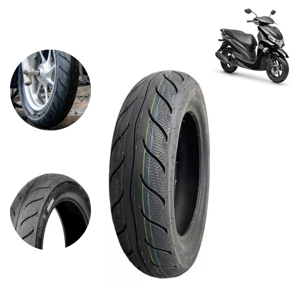 Pneu Moto Kenda 110/90-12 k6009 Traseiro Aro 12 Yamaha Fluo Sem Câmara
