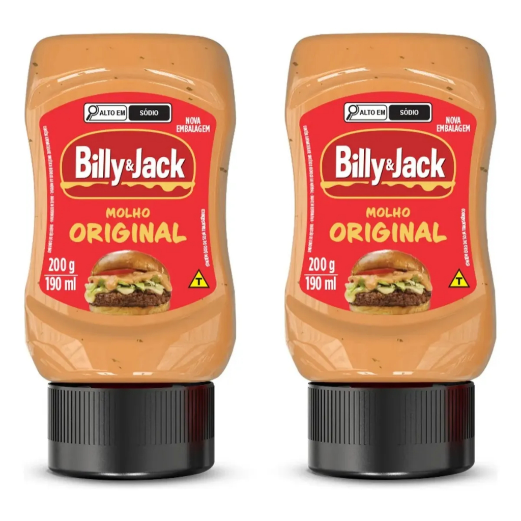 Molho Billy & Jack Original 200g - Kit C/ 2 Un Molho Billy & Jack Original 200g - Kit C/ 2 Unds Molho Billy & Jack Orig