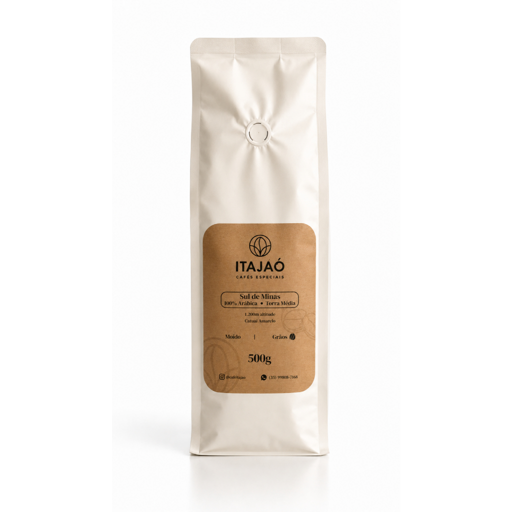 Café Especial 84 Pontos SCA 500g Grãos Torra Média 100% Arábica Sul de Minas Itajaó