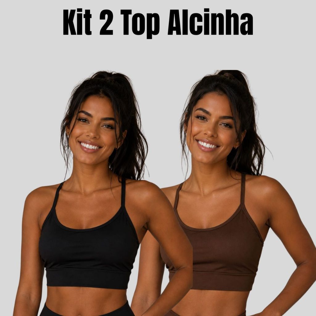 Kit 2 Top Alcinha Fina Academia Fitness C Bojo Removível