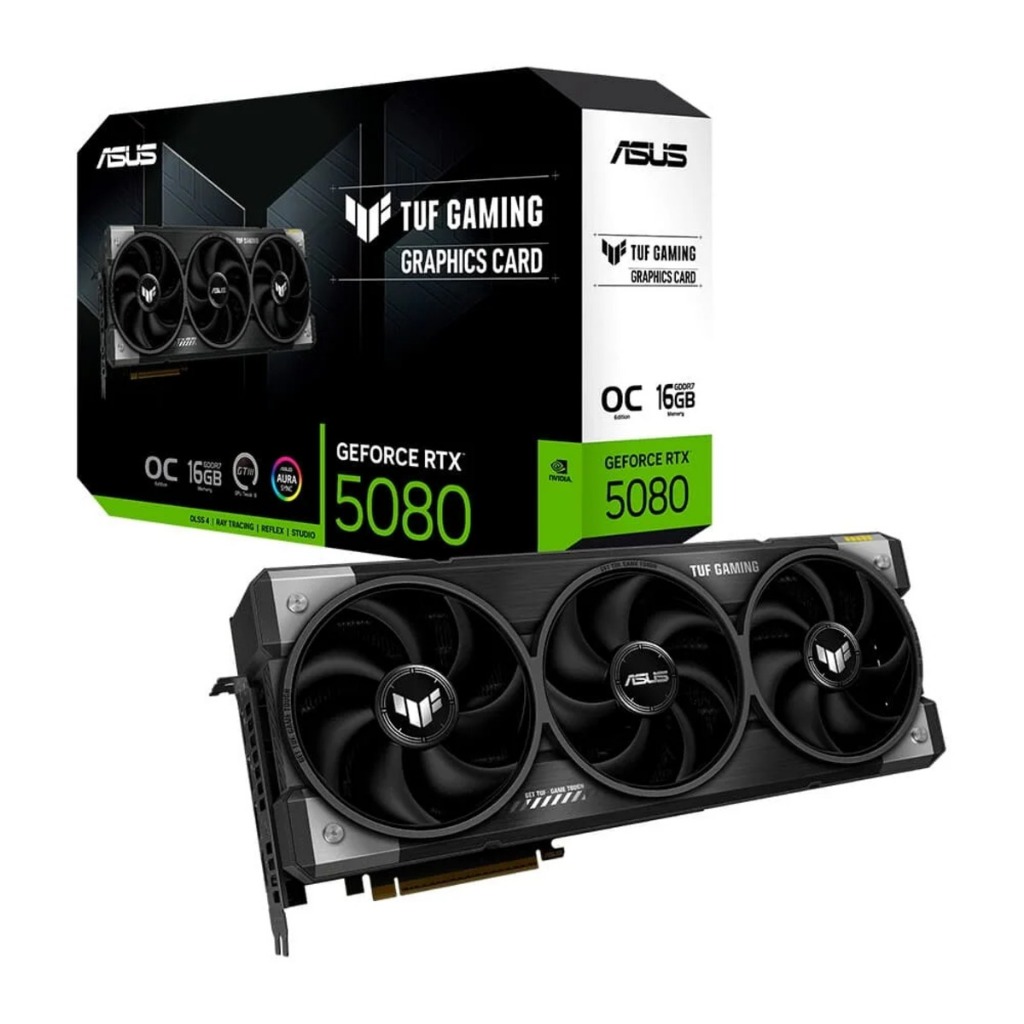 Placa de Vídeo ASUS RTX 5080 TUF GAMING OC 16G NVIDIA GeForce, 16GB, GDDR7, G-Sy