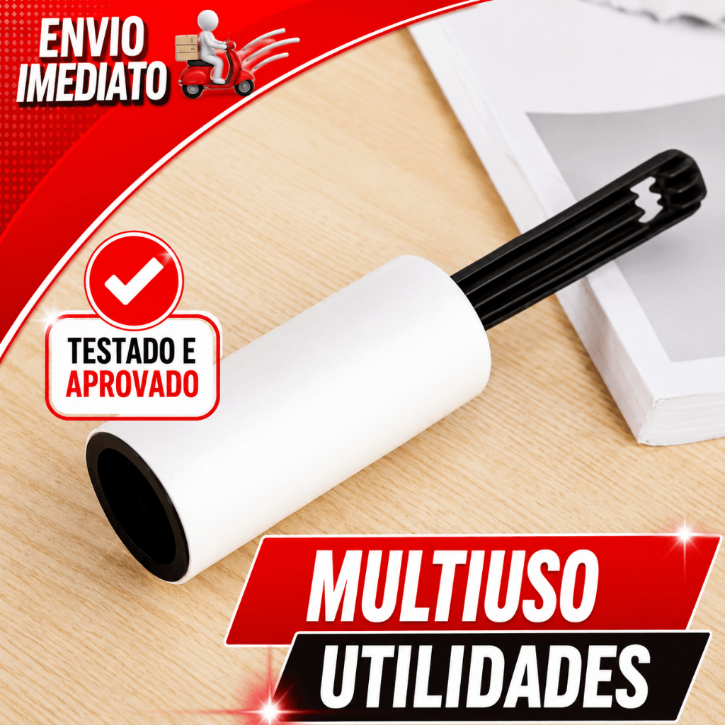 TIRA PELOS EM SEGUNDOS! ROLO ADESIVO REUTILIZÁVEL PARA ROUPAS, SOFÁ E CAMA PET — imagem 2 de 2
