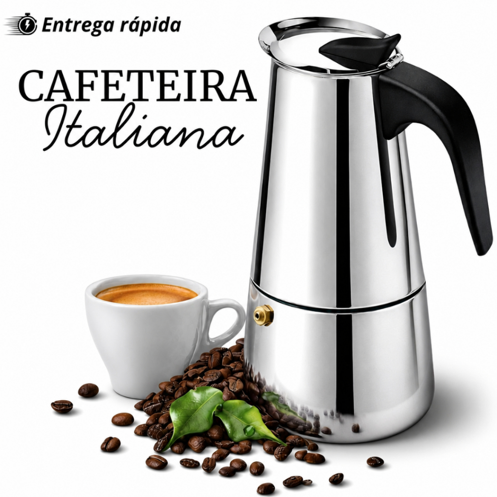 Cafeteira Italiana 12/9/6/4 Xícaras Fogão Indução e Gás Café Expresso Moka