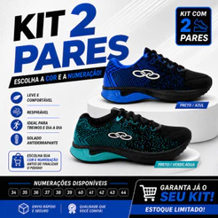 Kit 2 Pares Tênis Masculino Esportivo Academia Treino Corrida Caminhada Resistente Leve Confortável