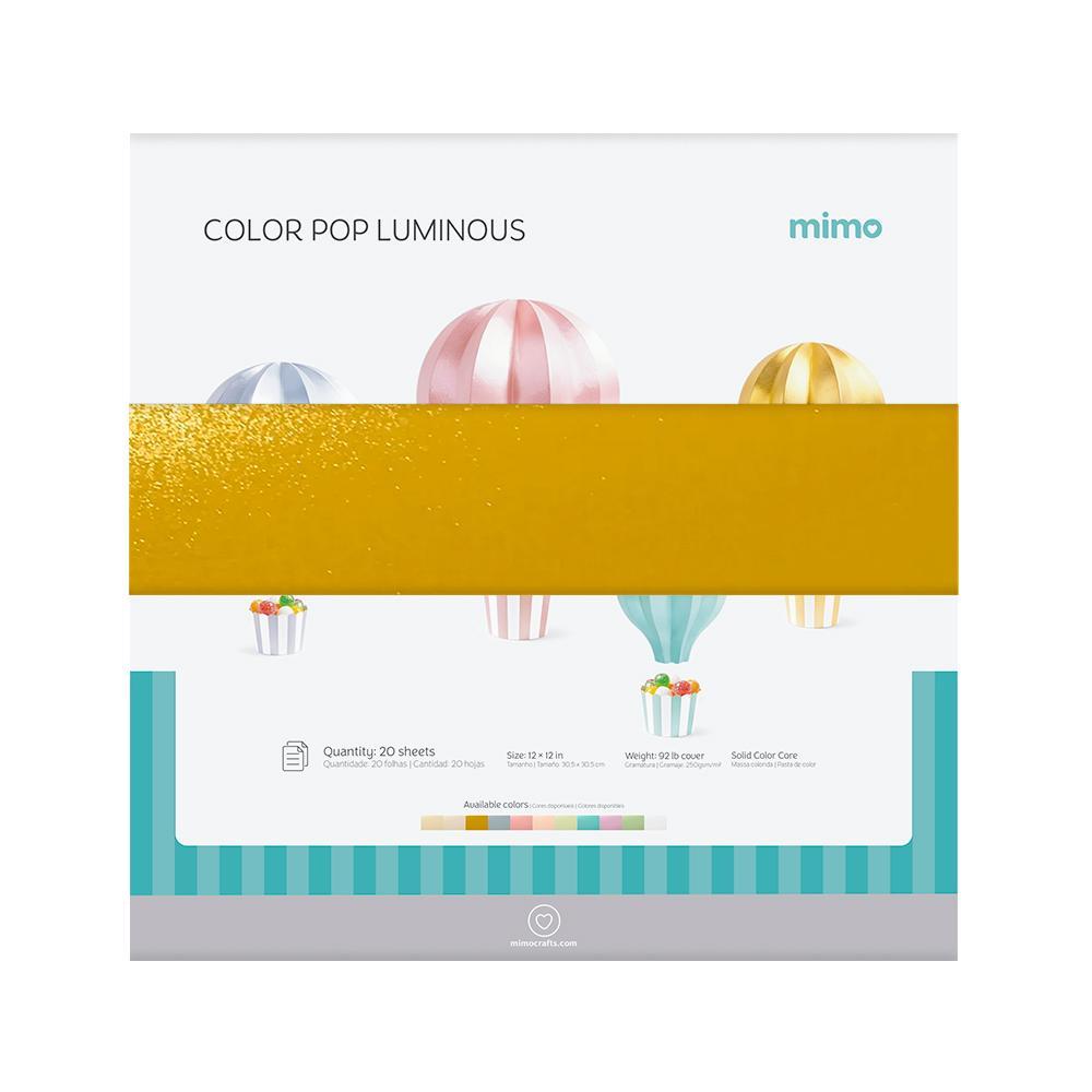 Papel Color Pop Luminous Ouro Mimo - 30,5 x 30,5 cm - 250 gr - 20 unds