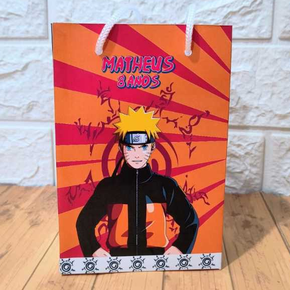 Mini Sacolinha Personalizada - NARUTO - Sacolinha Surpresa/Lembrancinha Festa/Pegue e Monte