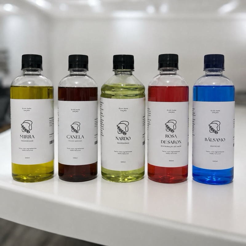 Óleo de Unção 500 ML PLÁSTICO | MIRRA | BALSAMO | ROSAS | CANELA E NARDO