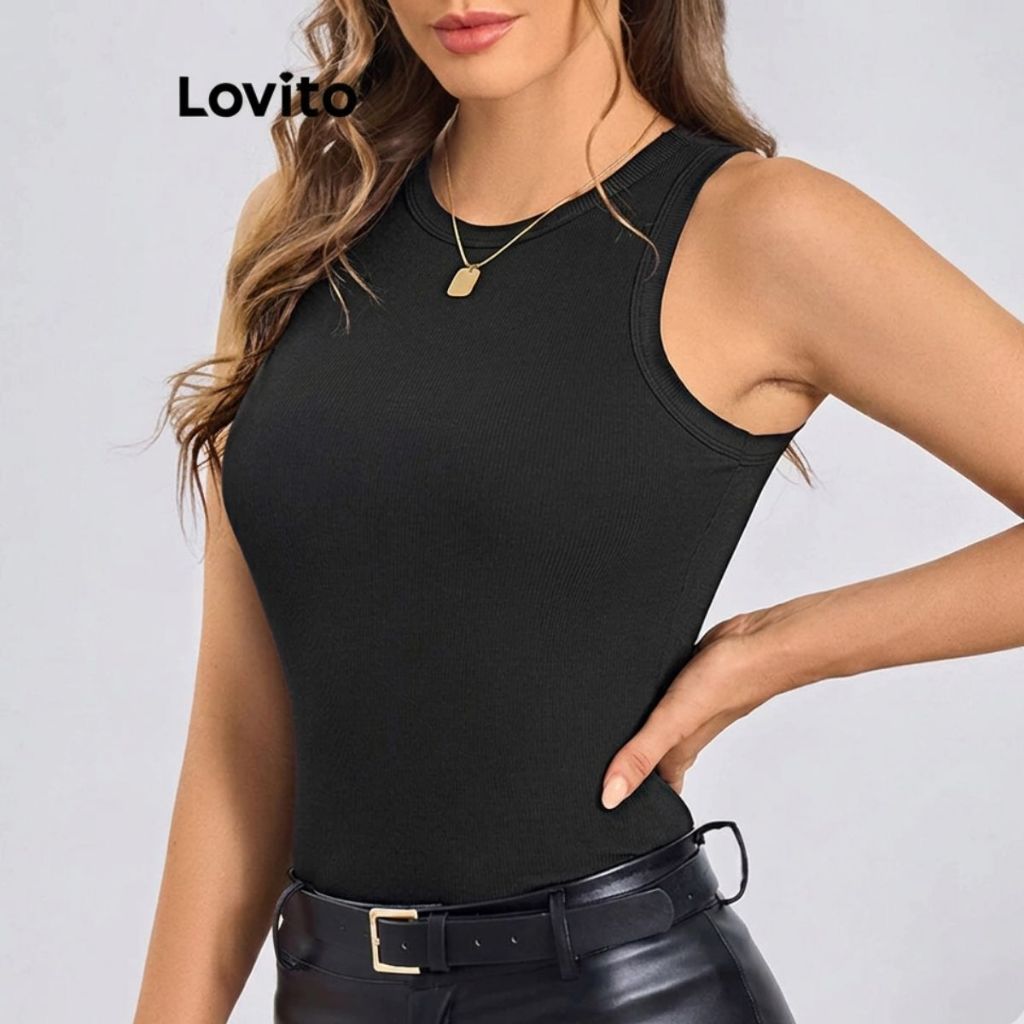 Lovito Regata Básica Feminina Canelada TKB13BR036