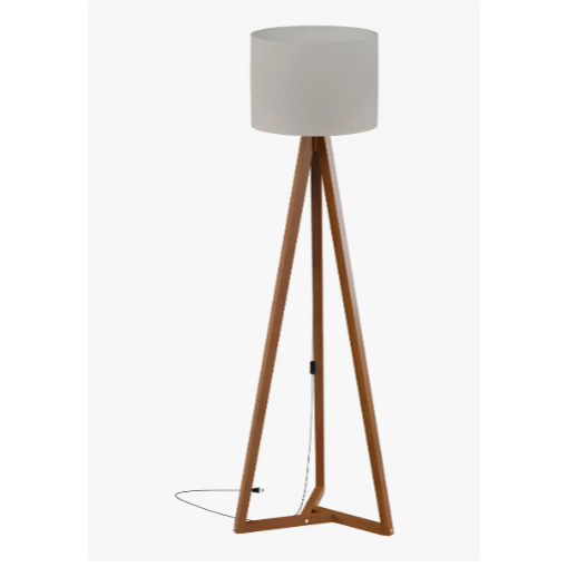 Luminária De Chão Classic Moderna Com Pés De Madeira