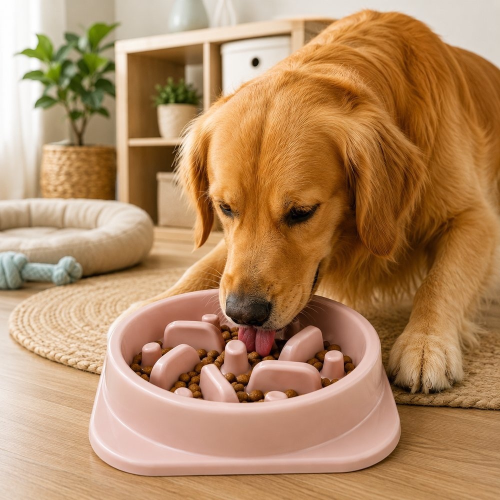 Comedouro Lento para Pets Anti Engasgo  Alimentacao Controlada 20cm Cachorro Gato