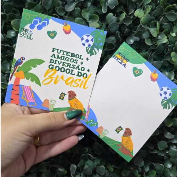 30 unidades Postal Card Cartão Cookie Brinde Lembrancinha 9x10 Copa do Mundo/Brasil/Seleção brasileira/Brasilidades