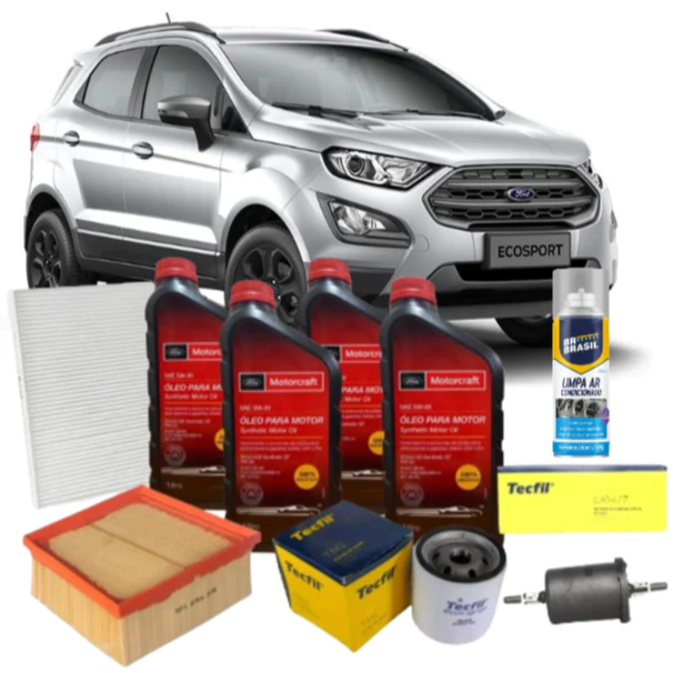 Kit Revisão Ford Ecosport Ka 1.5 Dragon 5w20 FORD Motorcraft 100% Sintetico+Todos os Filtros TECFIL