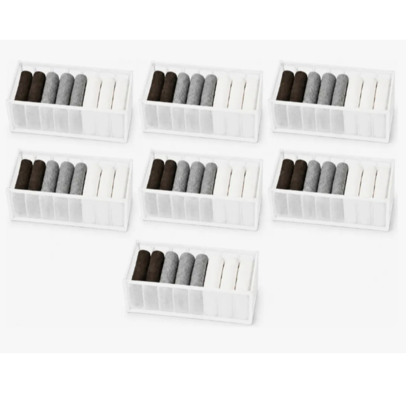 Kit 7 Colmeia Organizadora De Gaveta Organizador Porta Calcinha Meia Cueca Roupa Bebe Nylon 7 Nichos