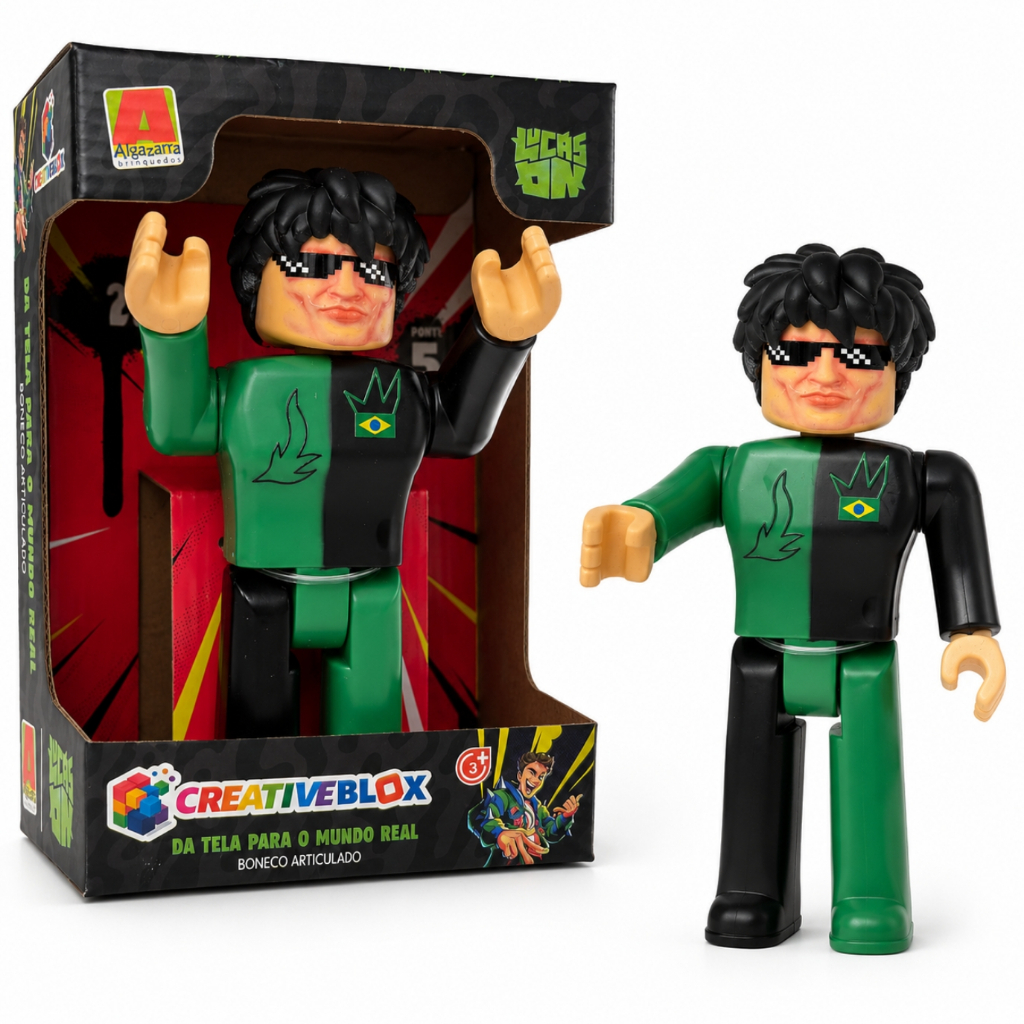 Boneco Lucas Clash On 20cm Oficial Articulado CreativeBlox Gamer Youtuber Blox R