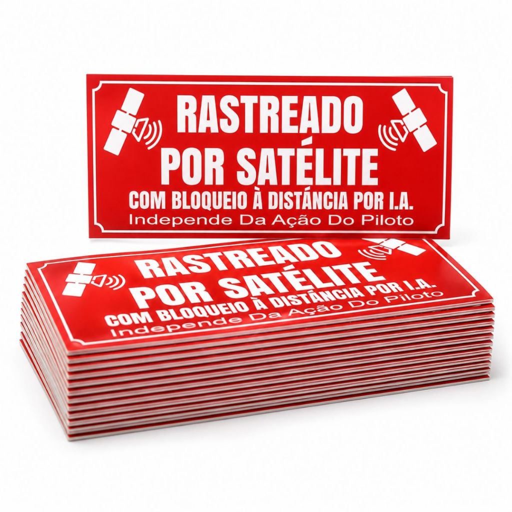 Adesivos Rastreado Via Satélite 10x4cm 10 Pçs Prova D´ Àgua Moto Triciclo