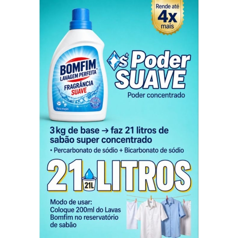 Base para sabão líquido Premium /Lava roupas | 21 Litros