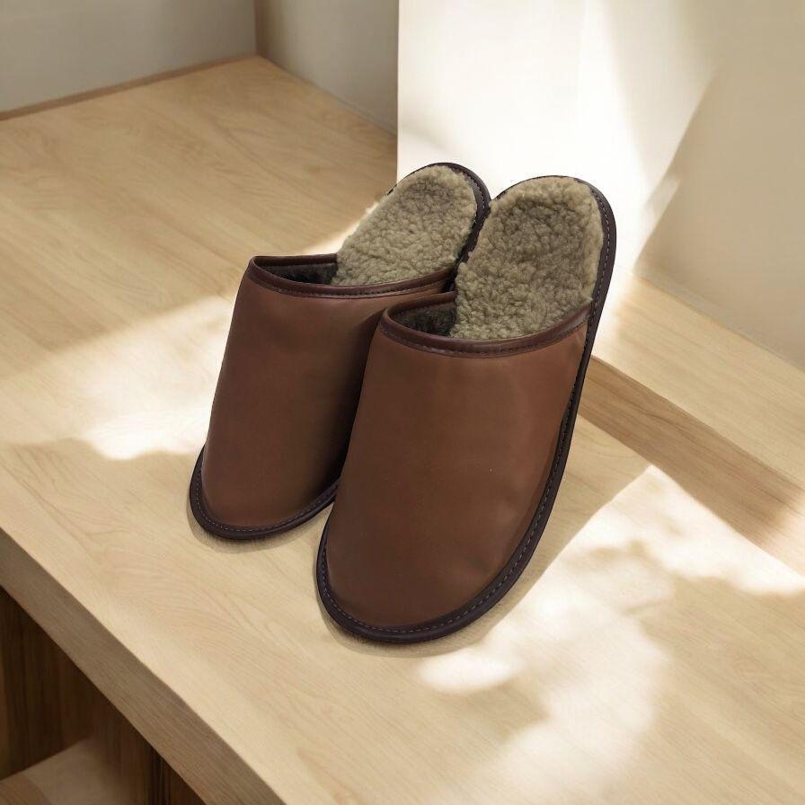 Chinelo Pantufa de inverno forrado com pêlo