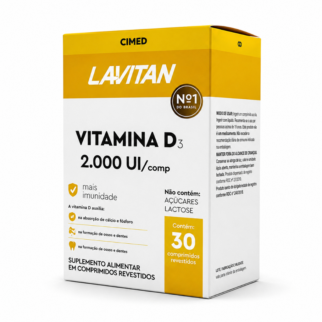 Lavitan Vitamina D3 2000UI – Cimed Original 30 comprimidos