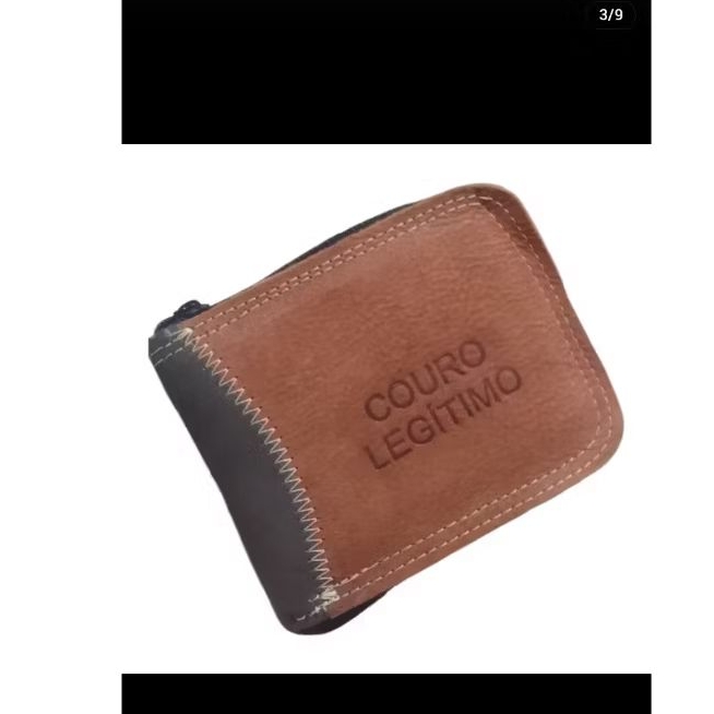 CARTEIRA ZIPER DE COURO MASCULINA
