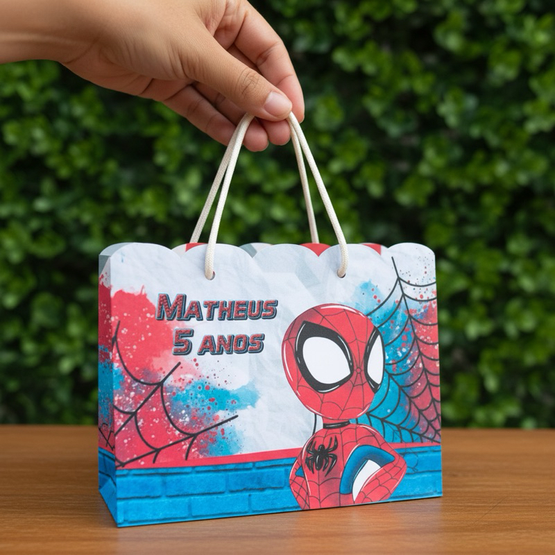 Sacolinha Personalizada Homem Aranha| Lembrancinha Festa sacolinha Infantil Aniversário