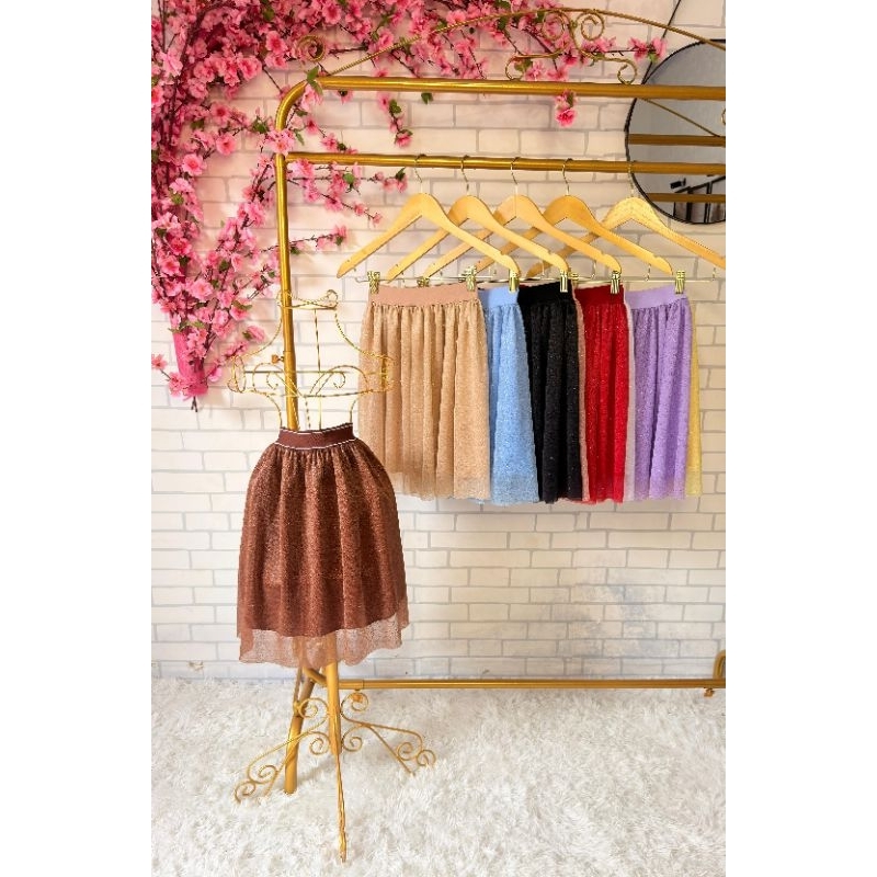 Saia de tule infantil brilhor