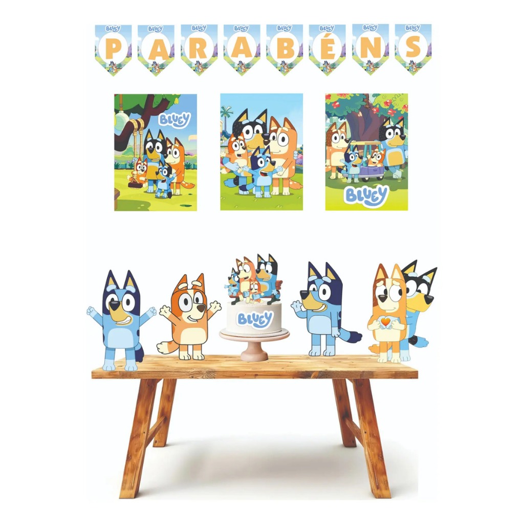 Kit festa em casa personalizado fazemos todos os temas Bluey