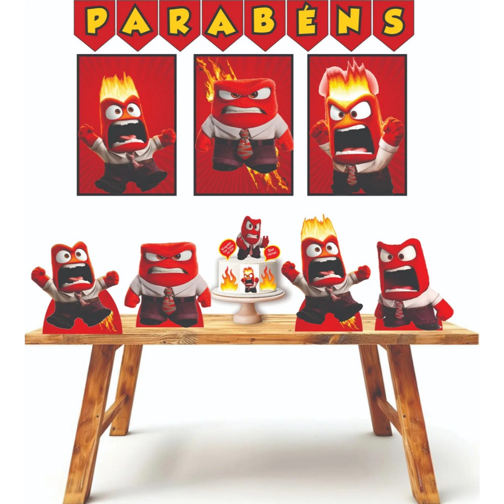 Kit festa em casa personalizado fazemos todos os temas Raiva