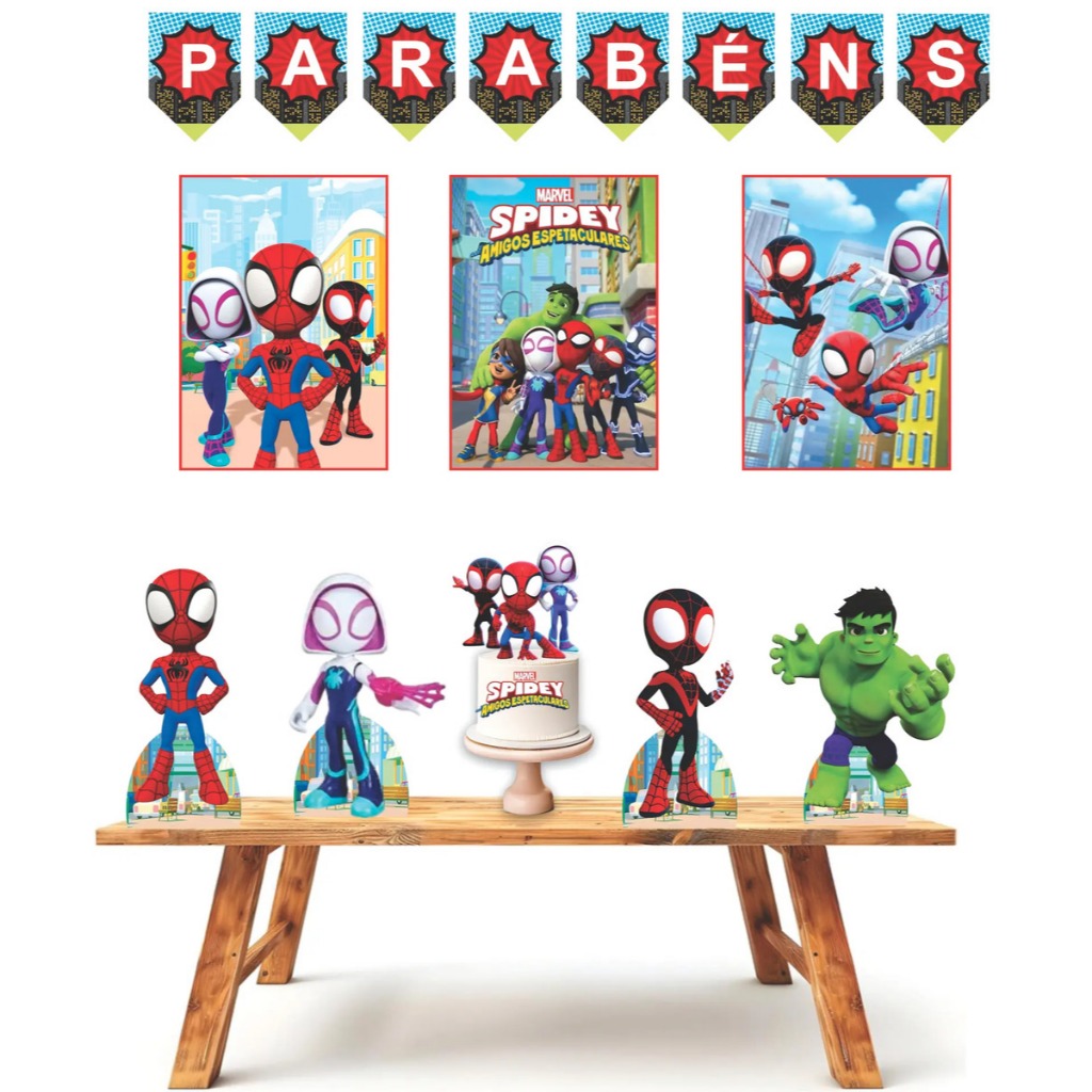 Kit festa em casa personalizado fazemos todos os temas Spidey e seus amigos